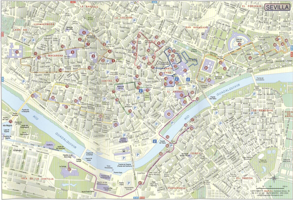 mapa de carrers de Sevilla espanya