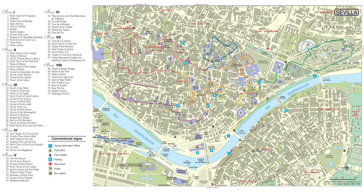 barri de santa cruz de Sevilla mapa