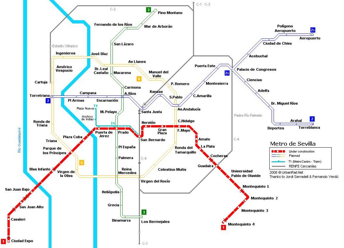 mapa del metro de Sevilla