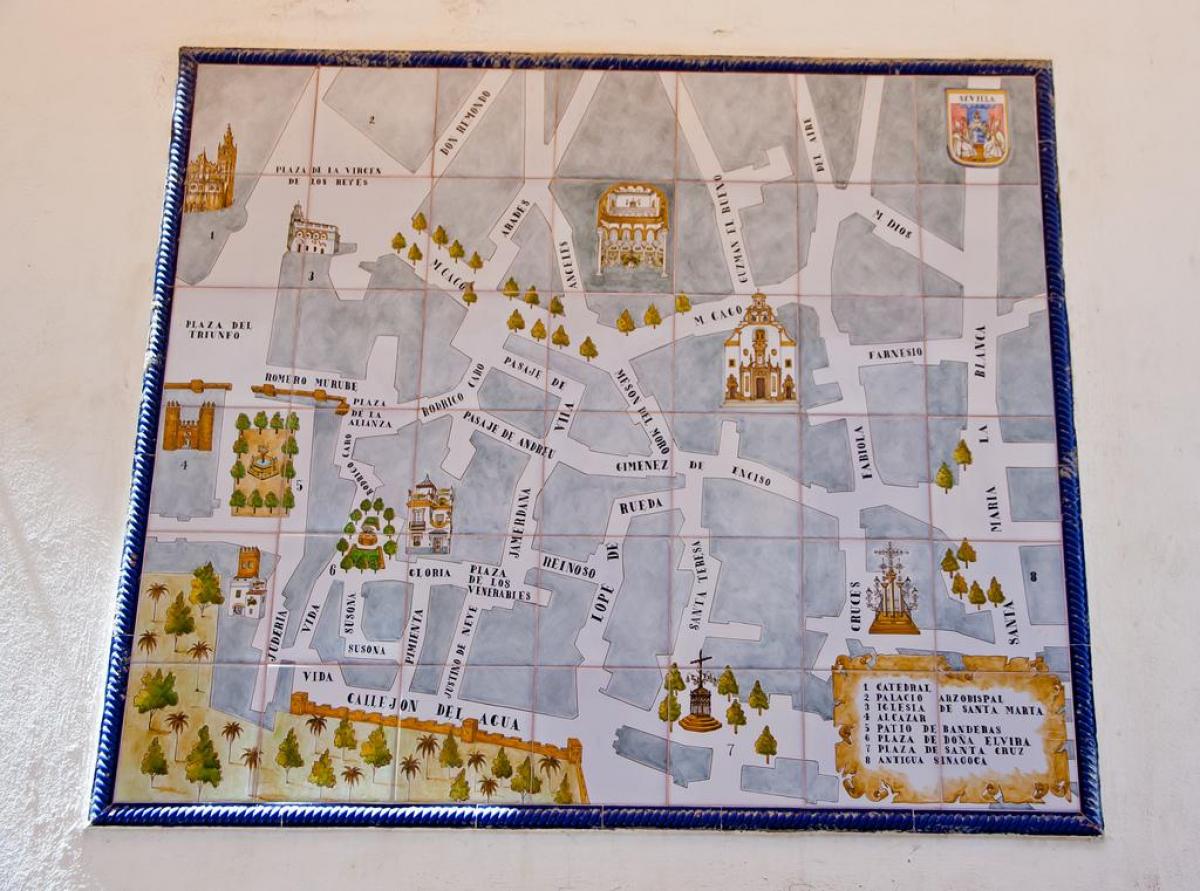 mapa del barri jueu de Sevilla