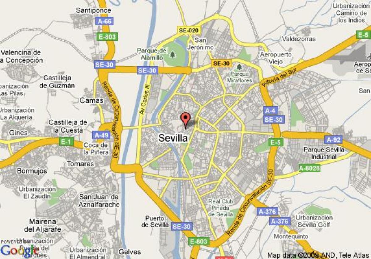 barri de santa cruz de Sevilla mapa