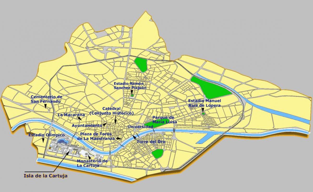 Sevilla espanya atraccions mapa