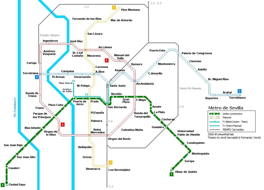 mapa de Sevilla estació de tren
