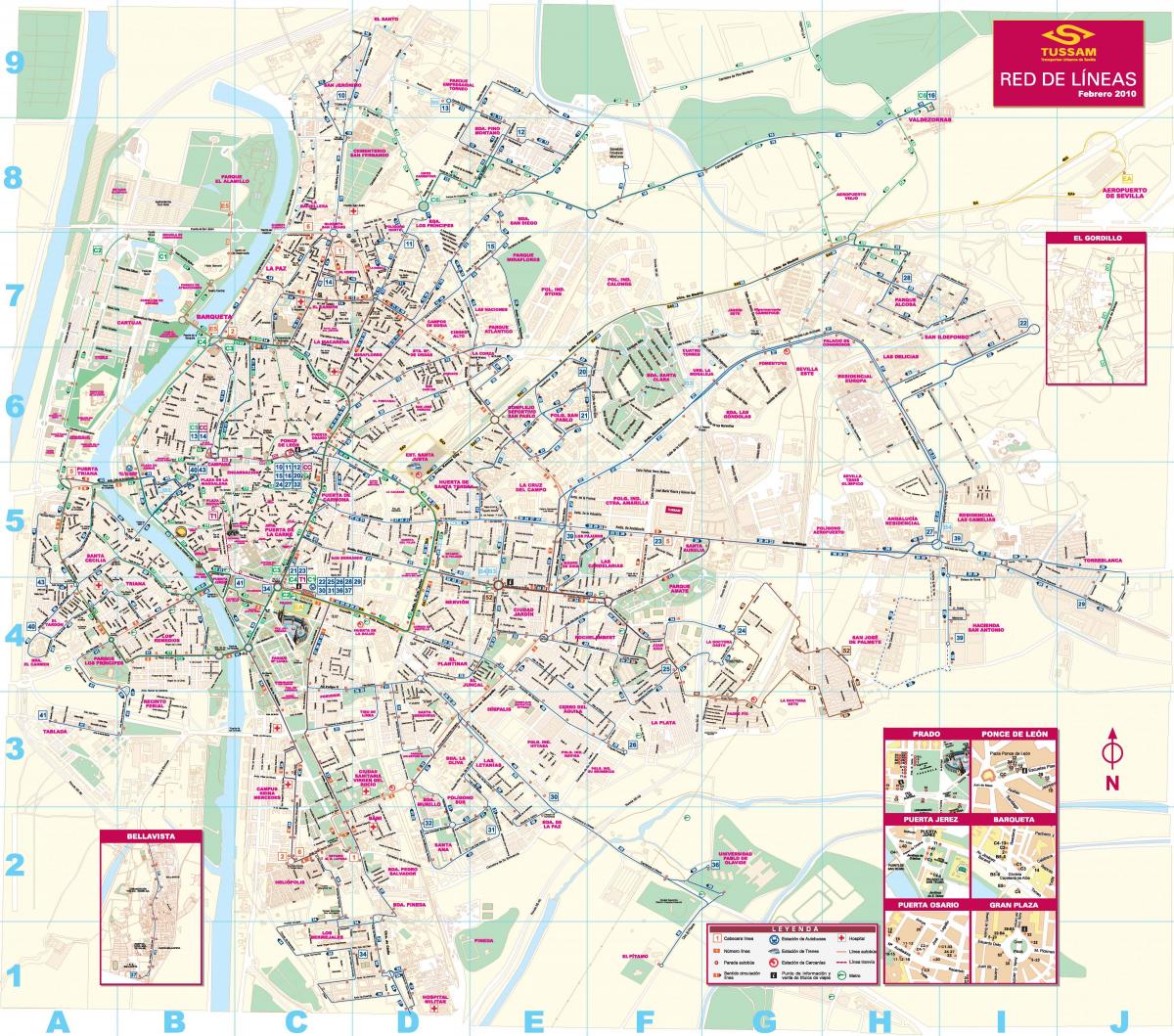 mapa de Sevilla estació d'autobusos