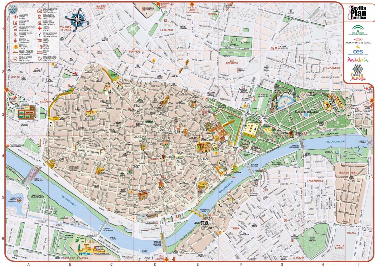 mapa de la ciutat de Sevilla espanya