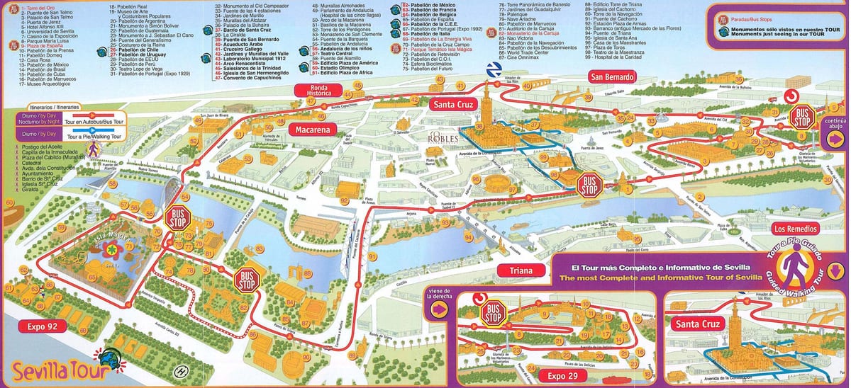 ciutat de turisme de Sevilla mapa