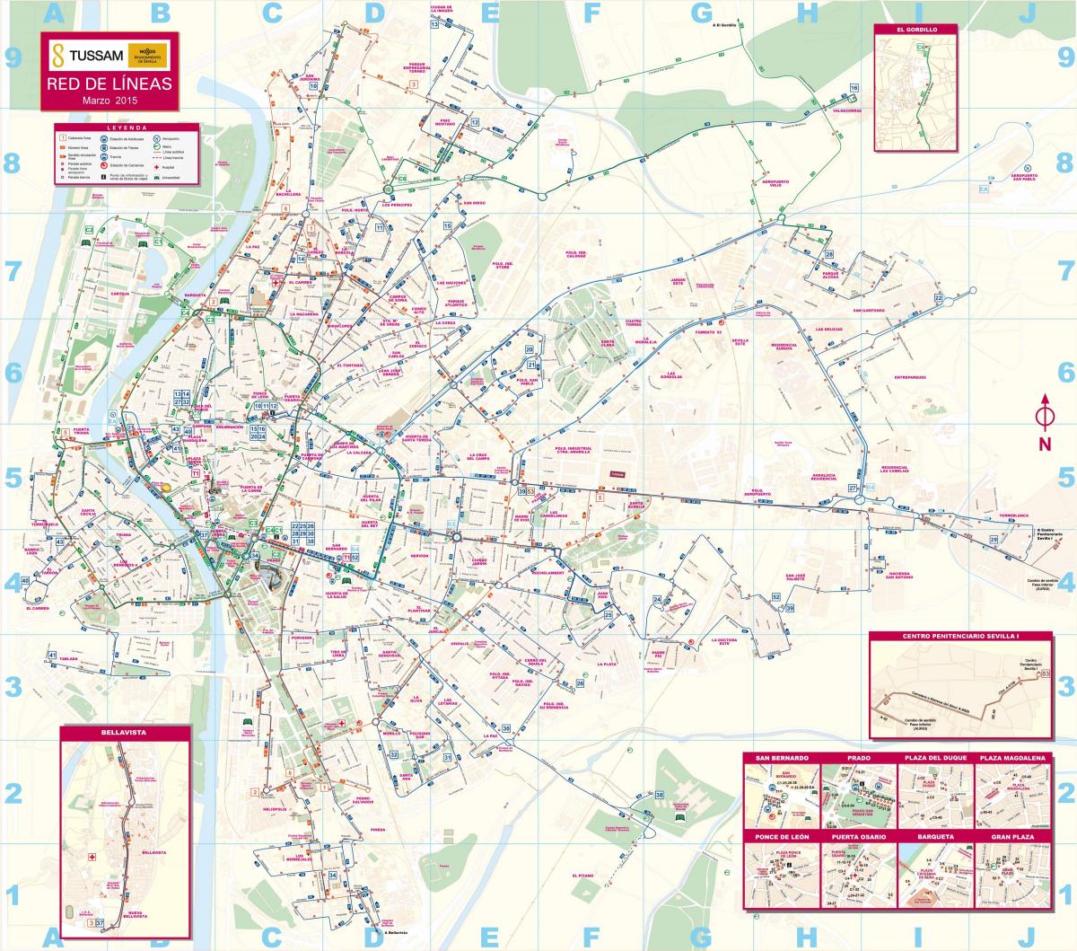 Sevilla transport públic mapa