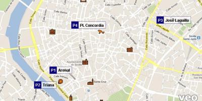 Mapa de Sevilla aparcament