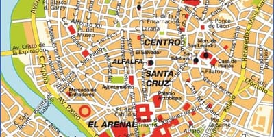 Llocs d'interès de sevilla mapa