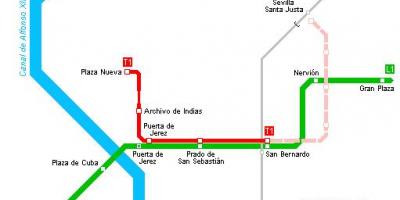 Mapa de Sevilla tramvia